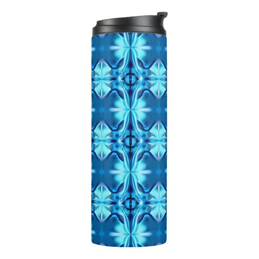Tie Dye Pattern in Indigo en Ice Blue Thermosbeker (Gedraaid links)