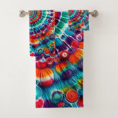 Tie Dye Pattern Multi kleur Bad Handdoek (Insitu)