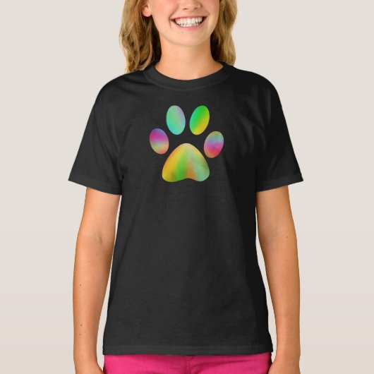Tie Dye Paw Print T-shirt (Voorkant)