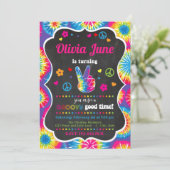 Tie Dye Peace 2e Invitation anniversaire (Debout devant)