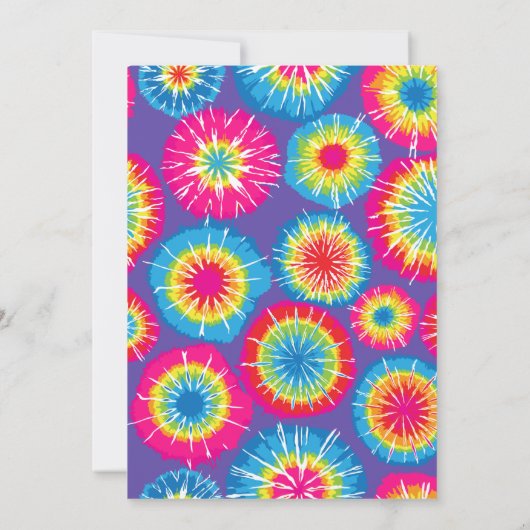 Tie Dye Peace 2e Invitation anniversaire (Dos)