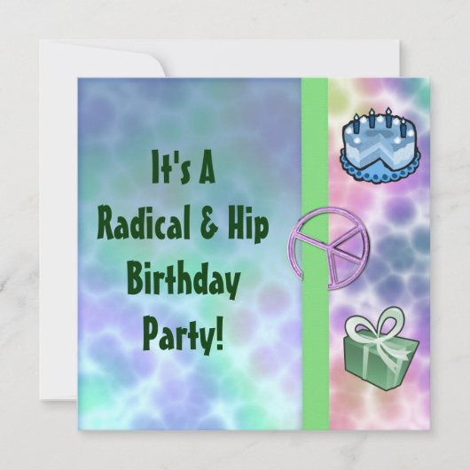 Tie Dye Peace Birthday Kaart (Voorkant)