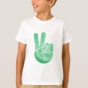 Tie Dye Peace Hand -grn T-shirt