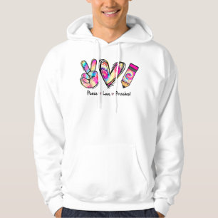 Tie Dye Peace Love Preschool Girl Boy Kinder Tea Hoodie