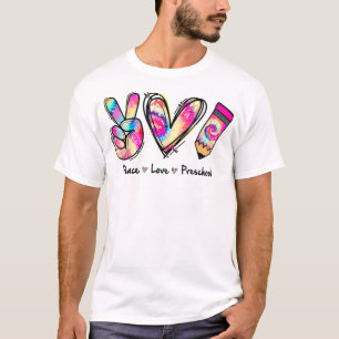Tie Dye Peace Love Preschool Girl Boy Kinder Tea T-shirt