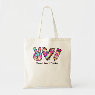 Tie Dye Peace Love Preschool Girl Boy Kinder Tea Tote Bag