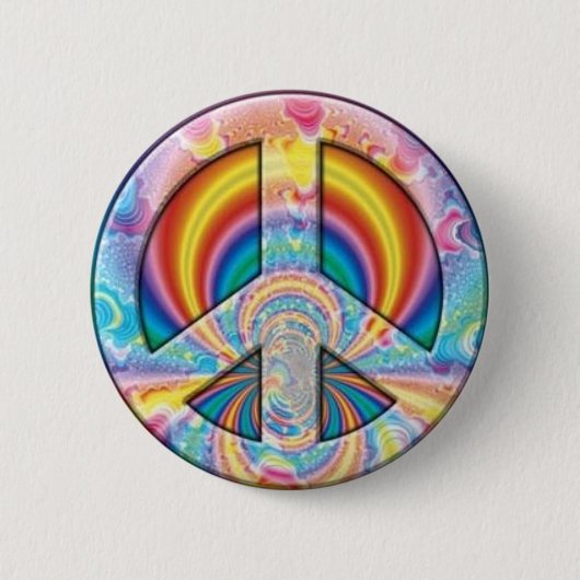 Tie Dye Peace Ronde Button 5,7 Cm (Voorkant)