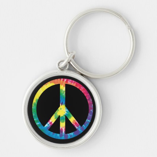 Tie Dye Peace Sign 2 Sleutelhanger (Voorkant)