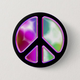 Tie Dye Peace Sign-Design Ronde Button 5,7 Cm