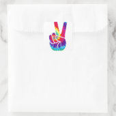 Tie Dye Peace Sign Handsymbool Vierkante Sticker (Tas)