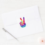 Tie Dye Peace Sign Handsymbool Vierkante Sticker (Envelop)