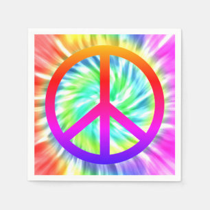 Tie Dye Peace Sign Paper Napkin Servet