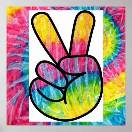 Tie Dye Peace sign Poster (Voorkant)