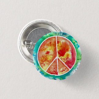 Tie Dye Peace Sign Ronde Button 3,2 Cm