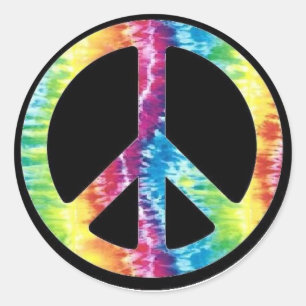 Tie Dye Peace Sign-sticker Ronde Sticker