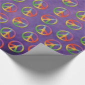 Tie Dye Peace Signaleert Paars Cadeaupapier (Hoek)