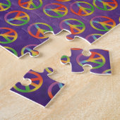 Tie Dye Peace Signaleert Paars Legpuzzel (Zijkant)