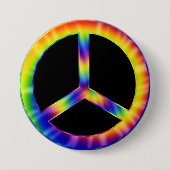 Tie Dye Peace Symbol Button (Voorkant)