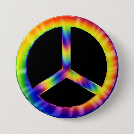 Tie Dye Peace Symbol Button (Voorkant)