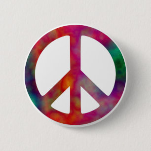 Tie Dye Peace Symbol Ronde Button 5,7 Cm