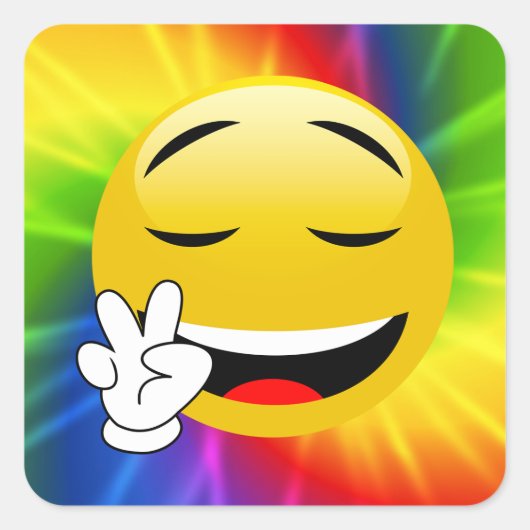 Tie Dye Peace Teken Emoji Stickers (Voorkant)