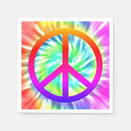 Tie Dye Peace Teken Papier servet (Voorkant)