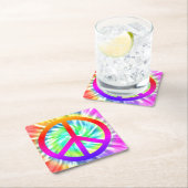 Tie Dye Peace Teken Pub Board Onderzetter (Insitu)