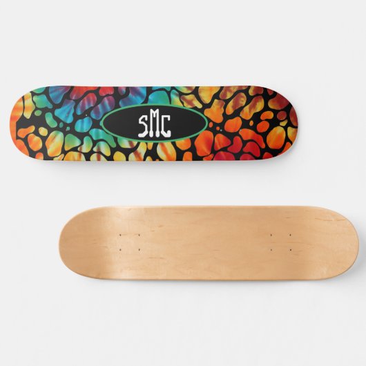 Tie Dye Pebble Monogram Skateboard (Horizontaal)