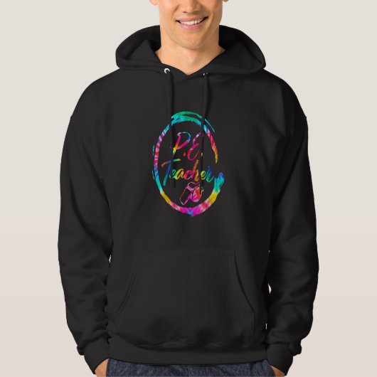 Tie Dye Physical Education Teacher PE Squad back T Hoodie (Voorkant)