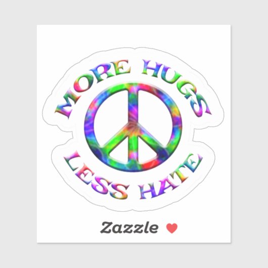 Tie Dye PLUS DE CACHETTES MOINS DE HAINE Stickers (Feuille)