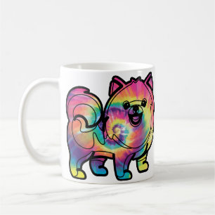Tie Dye Pomeranian Koffiemok