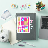 Tie Dye Psychedelic Gold Glitter Journal Planner Sticker (iPad Cover)