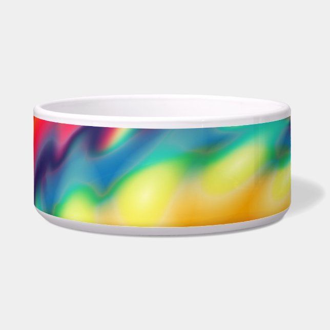 Tie Dye Psychedelic Rainbow Pattern Voerbakje (Voorkant)