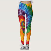 Tie Dye Psychedelisch Patroon Leggings (Voorkant)