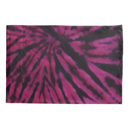 Tie-Dye Purple Pink Black Hippie Retro Pattern  Kussensloop (Achterkant)