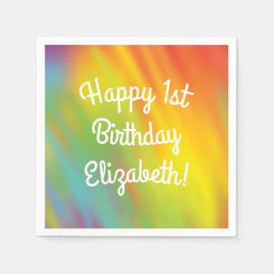 Tie Dye Rainbow Birthday Party Servet