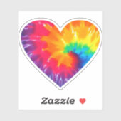 Tie Dye Rainbow Heart vinyl sticker (Feuille)