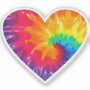 Tie Dye Rainbow Heart vinyl sticker