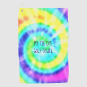 Tie Dye Rainbow Hippie Psychedelic 70s Golfhanddoek (Voorkant)
