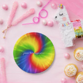 Tie Dye Rainbow Papieren Bordje (Feest)
