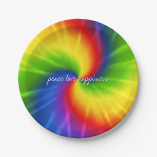 Tie Dye Rainbow Papieren Bordje