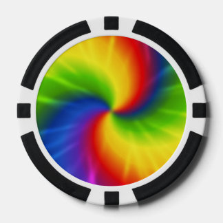 Tie Dye Rainbow Pattern Pokerchips