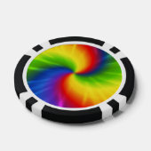 Tie Dye Rainbow Pattern Pokerchips (Enkel)