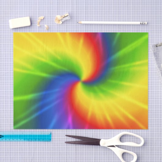 Tie Dye Rainbow Pattern Tissuepapier (Craft)