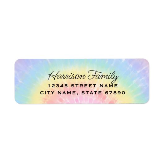Tie Dye Rainbow Retourner les étiquettes d'adresse (Devant)