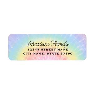 Tie Dye Rainbow Return-adreslabels Etiket