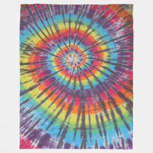 Tie Dye Rainbow Swirl Fleece Deken
