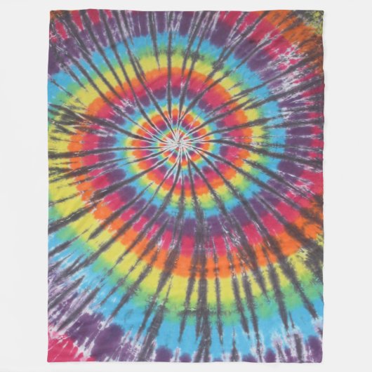 Tie Dye Rainbow Swirl Fleece Deken (Voorkant)
