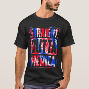 Tie Dye recht buiten Merica Amerikaanse vlag 4e va T-shirt