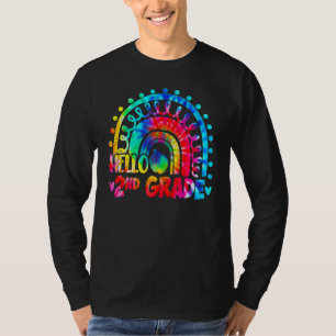 Tie Dye Regenboog Hallo 2e klas leraar terug naar T-shirt